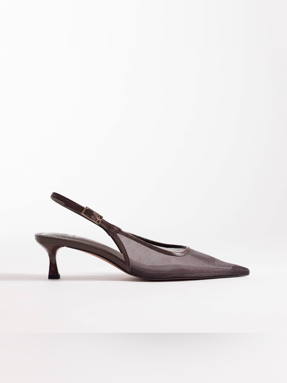 ASOS Dark Brown Slingback Kitten Heels